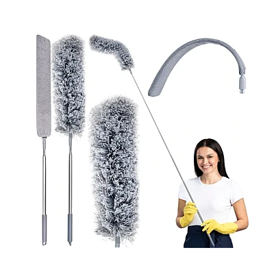 Pamatuf microfibra telescopic 2.5m. cu doua capete pentru zone greu accesibile