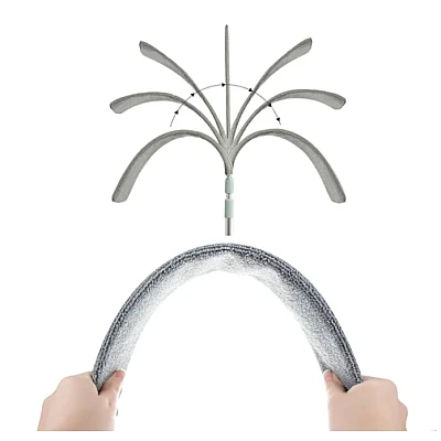 Pamatuf microfibra telescopic 2.5m. cu doua capete pentru zone greu accesibile