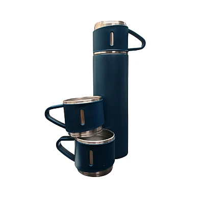 Termos 500 ml + 2 cesti otel inoxidabil albastru Termos 500 ml + 2 cesti otel inoxidabil albastru