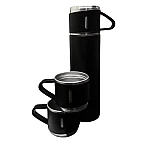 Termos 500 ml + 2 cesti otel inoxidabil negru
