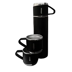 Termos 500 ml + 2 cesti otel inoxidabil negru