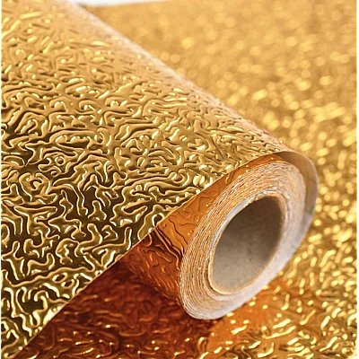 Set 2 Folie Aluminiu Autoadeziva Aurie Creponata Rezistenta Set 2 Folie Aluminiu Autoadeziva Aurie Creponata Rezistenta