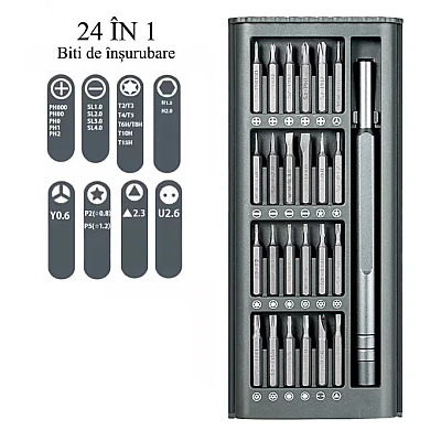 Set surubelnita/24 biti Multifunctionala Magnetica Set surubelnita/24 biti Multifunctionala Magnetica