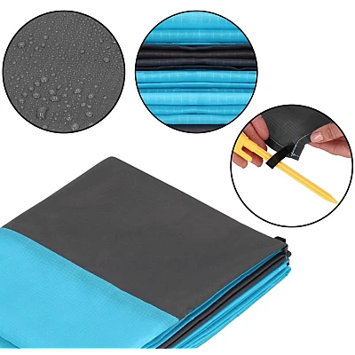 Cearsaf de plaja cu geanta de transport 200x210cm albastru gri Cearsaf de plaja cu geanta de transport 200x210cm albastru gri