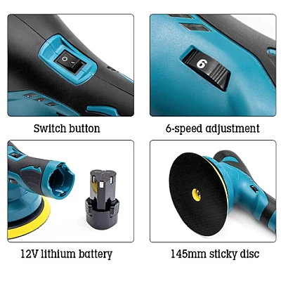 Slefuitor de masina fara fir 12V baterie cu litiu 6 viteze Slefuitor de masina fara fir 12V baterie cu litiu 6 viteze