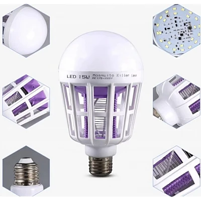 Bec Led 2 in1 Cu Lampa UV Impotriva insectelor15W E27 Bec Led 2 in1 Cu Lampa UV Impotriva insectelor15W E27