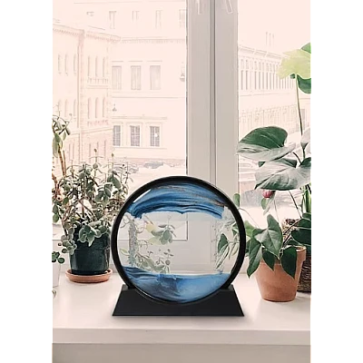 Clepsidra decorativa cu nisip miscator 25 cm ALBASTRU