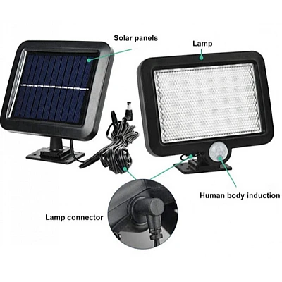 Lampa LED cu panou solar si senzor de miscare 1 CASETA COB Lampa LED cu panou solar si senzor de miscare 1 CASETA COB