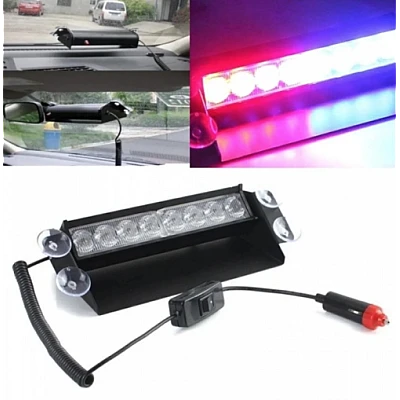 Stoboscop led auto 6 moduri Rosu si Albastru