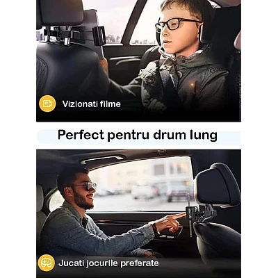 Suport Auto pentru Telefon Reglabil Rotativ Negru Suport Auto pentru Telefon Reglabil Rotativ Negru
