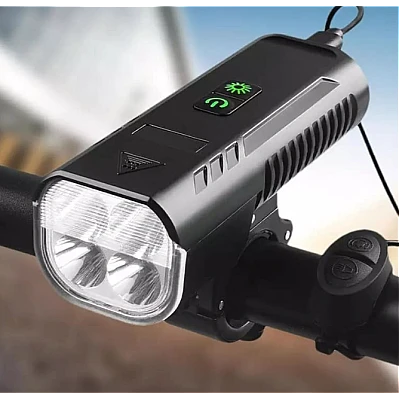 Far cu claxon bicicleta FY-336 1000 lumeni cu 8 moduri de iluminare Far cu claxon bicicleta FY-336 1000 lumeni cu 8 moduri de iluminare