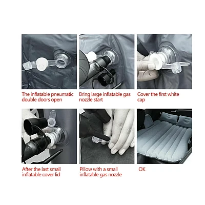 Set saltea auto pentru dormit 2 perne si pompa electrica Set saltea auto pentru dormit 2 perne si pompa electrica