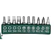 Cheie  8 piese tip clichet  maner VERDE  (10 biti si 6 tubulare 1/4 ) multifunctionala