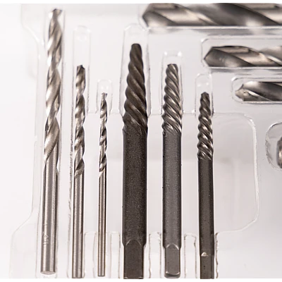Trusa 12 extractoare suruburi rupte 12 piese burghie metal Trusa 12 extractoare suruburi rupte 12 piese burghie metal
