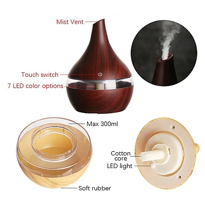Umidificator aromaterapie 300ml maro Umidificator aromaterapie 300ml maro