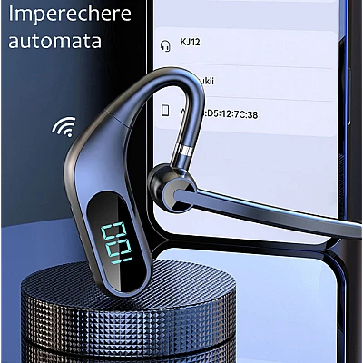 Casca Bluetooth 5.0 Wireless KJ12 Rezistenta la Apa Casca Bluetooth 5.0 Wireless KJ12 Rezistenta la Apa