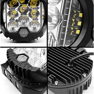 Proiector stroboscop cu lumina de zi galbena 12v-24v 280w 6000k Proiector stroboscop cu lumina de zi galbena 12v-24v 280w 6000k