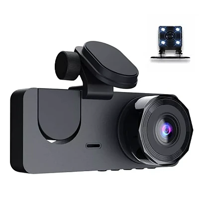 Camera tripla auto DVR 2 Full HD inregistrare automata Camera tripla auto DVR 2 Full HD inregistrare automata