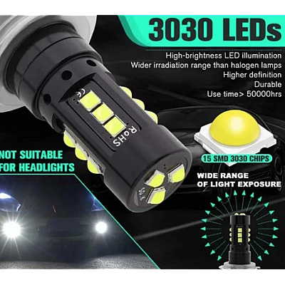 Set 2 becuri auto H11/H8 15 LED putere 80W temperatura 6000K Set 2 becuri auto H11/H8 15 LED putere 80W temperatura 6000K