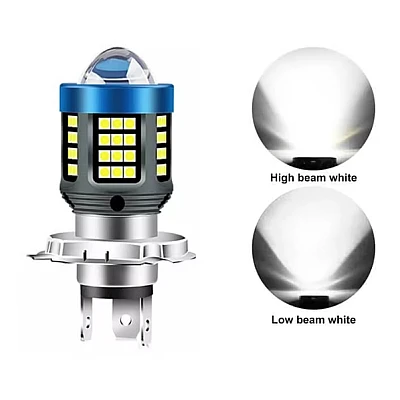 Bec Led H4 MOTO cu doua faze 3030 cu 61 LED SMD temperatura 6000k putere 160W 15000 lm Bec Led H4 MOTO cu doua faze 3030 cu 61 LED SMD temperatura 6000k putere 160W 15000 lm