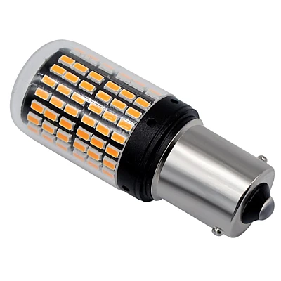 Set 2 Becuri LED semnalizare ORANGE soclu Pw 180 grade LED 1156 led 144 SMD PW21 Set 2 Becuri LED semnalizare ORANGE soclu Pw 180 grade LED 1156 led 144 SMD PW21
