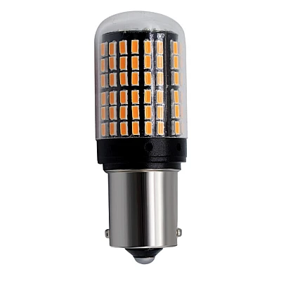 Set 2 Becuri LED semnalizare ORANGE soclu Pw 180 grade LED 1156 led 144 SMD PW21 Set 2 Becuri LED semnalizare ORANGE soclu Pw 180 grade LED 1156 led 144 SMD PW21
