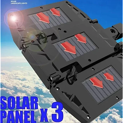 Lampa Solara Tripla 6 Led Cob Cu Senzor De Miscare Telecomanda Lampa Solara Tripla 6 Led Cob Cu Senzor De Miscare Telecomanda