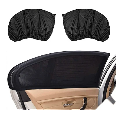 Set 2 Parasolar auto elastic din plasa negru Set 2 Parasolar auto elastic din plasa negru
