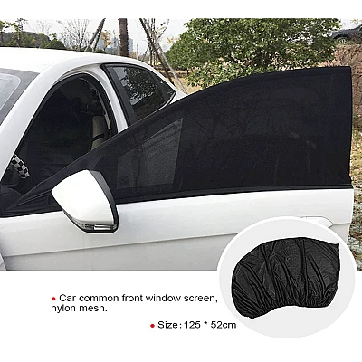 Set 2 Parasolar auto elastic din plasa negru Set 2 Parasolar auto elastic din plasa negru