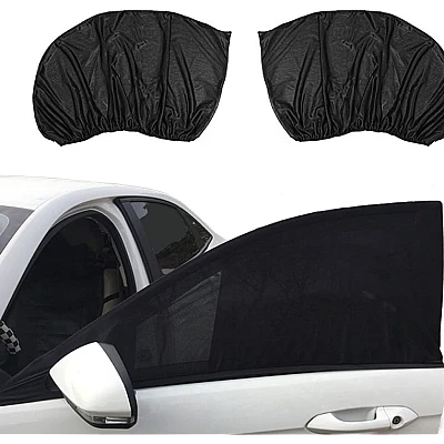 Set 2 Parasolar auto elastic din plasa negru Set 2 Parasolar auto elastic din plasa negru
