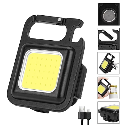 Mini lanterna cu desfacator de bere 3 moduri iluminare Negru Mini lanterna cu desfacator de bere 3 moduri iluminare Negru