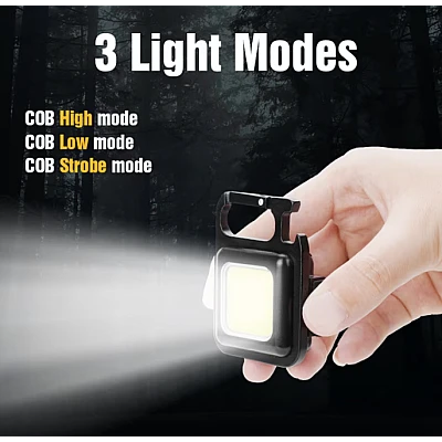 Mini lanterna cu desfacator de bere 3 moduri iluminare Negru Mini lanterna cu desfacator de bere 3 moduri iluminare Negru