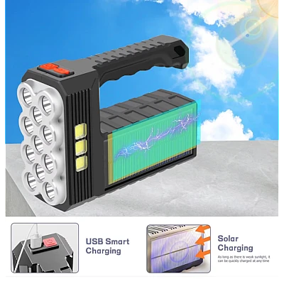Lanterna LED cu incarcare solara si USB 3 moduri 11 leduri ST-11 Lanterna LED cu incarcare solara si USB 3 moduri 11 leduri ST-11
