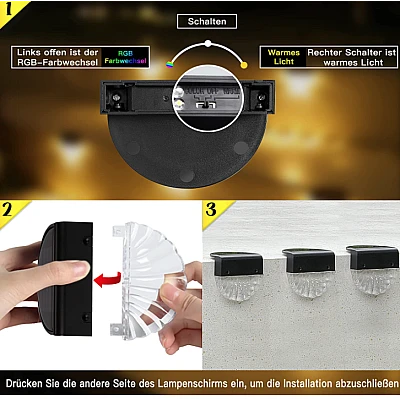 Set 2 lampi solare pentru trepte 10 lumeni Set 2 lampi solare pentru trepte 10 lumeni