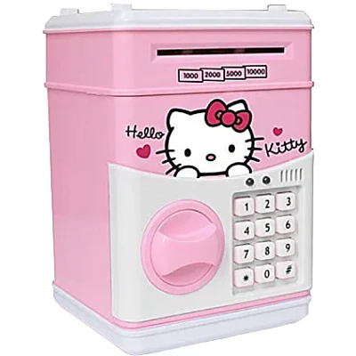 Pusculita pentru copii cu functie ATM cod pin si seif Roz/Alb Hello Kitty Pusculita pentru copii cu functie ATM cod pin si seif Roz/Alb Hello Kitty