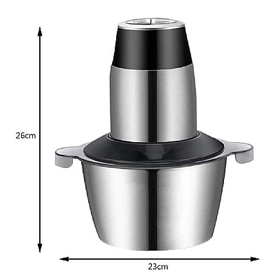 UB Mini robot tocator de bucatarie capacitate 2L putere 850 W cu 2 viteze material INOX UB Mini robot tocator de bucatarie capacitate 2L putere 850 W cu 2 viteze material INOX