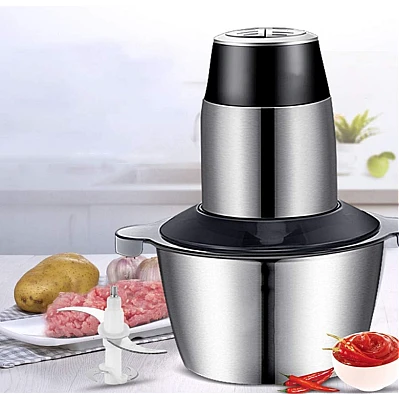 UB Mini robot tocator de bucatarie capacitate 2L putere 850 W cu 2 viteze material INOX UB Mini robot tocator de bucatarie capacitate 2L putere 850 W cu 2 viteze material INOX