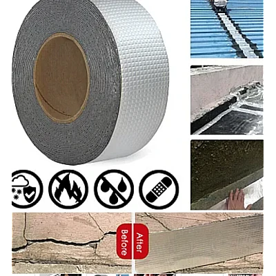 Banda acoperis 150mm x 5M butilica adeziva hidroizolanta bituminoasa durabila Rezistenta la Apa