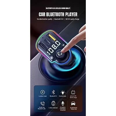 Modulator FM Bluetooth 5.0 Incarcare rapida MP3 Player Tip C PD 20W USB QC 3.0 ZTB-A8 Modulator FM Bluetooth 5.0 Incarcare rapida MP3 Player Tip C PD 20W USB QC 3.0 ZTB-A8