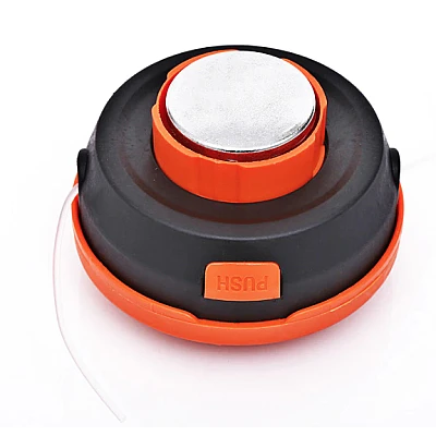 Mosor cu fir / tambur motocoasa cu buton din metal NEGRU/PORTOCALIU Mosor cu fir / tambur motocoasa cu buton din metal NEGRU/PORTOCALIU