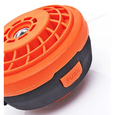 Mosor cu fir / tambur motocoasa cu buton din metal NEGRU/PORTOCALIU Mosor cu fir / tambur motocoasa cu buton din metal NEGRU/PORTOCALIU