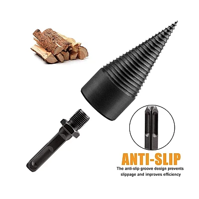 Con de spart lemn pentru masina de carotat cu 3 adaptoare 50mm din otel Negru AN Con de spart lemn pentru masina de carotat cu 3 adaptoare 50mm din otel Negru AN