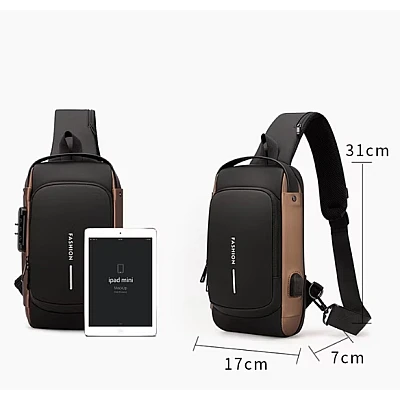 Geanta de umar barbati Crossbody cu buzunar antifurt impermeabila Geanta de umar barbati Crossbody cu buzunar antifurt impermeabila