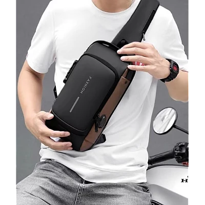 Geanta de umar barbati Crossbody cu buzunar antifurt impermeabila Geanta de umar barbati Crossbody cu buzunar antifurt impermeabila