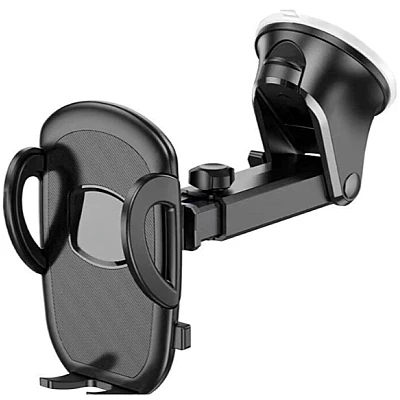 Suport telefon auto cu ventuza pentru bord negru Suport telefon auto cu ventuza pentru bord negru