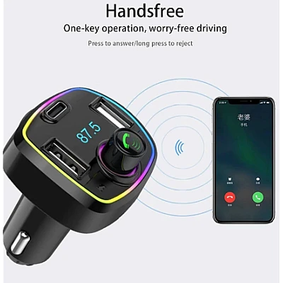 Modulator Transmitator FM cu functie de incarcator auto Usb Bluetooth 5.0 12 24 V M32 Modulator Transmitator FM cu functie de incarcator auto Usb Bluetooth 5.0 12 24 V M32