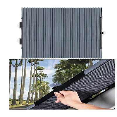 Parasolar auto tip jaluzea cu ventuze 150 x 70 x 6 cm Gri