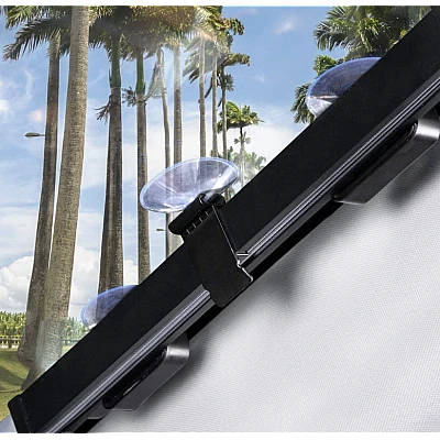 Parasolar auto tip jaluzea cu ventuze 150 x 70 x 6 cm Gri