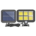 Lampa solara de perete Sl F120 6 x COB LED putere 25W 5000K cu panou solar senzor miscare Neagra