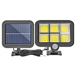Lampa solara de perete Sl F120 6 x COB LED putere 25W 5000K cu panou solar senzor miscare Neagra